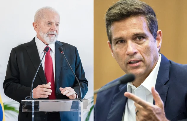 Montagem de uma foto do presidente Luis Inácio Lula da Silva e do presidente do Banco Central Roberto Campos Neto