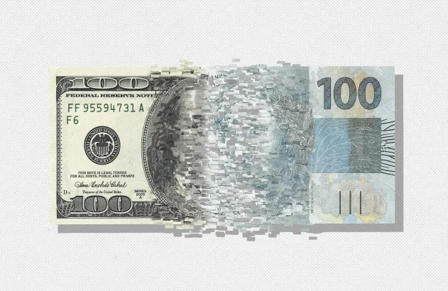 Ilustração representando câmbio monetário; crash de moedas, juros