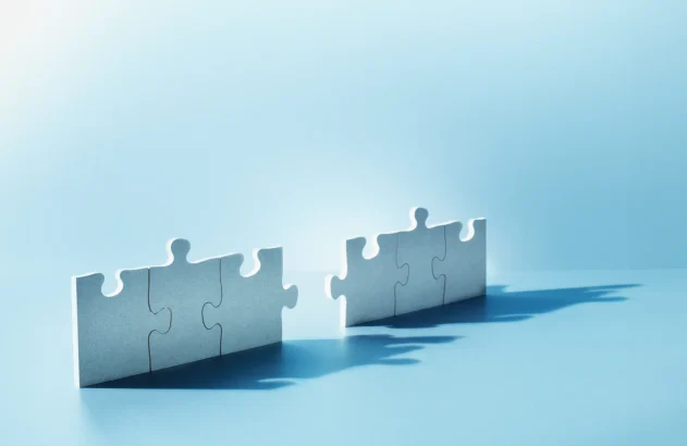 Quebra-cabeças sendo montado