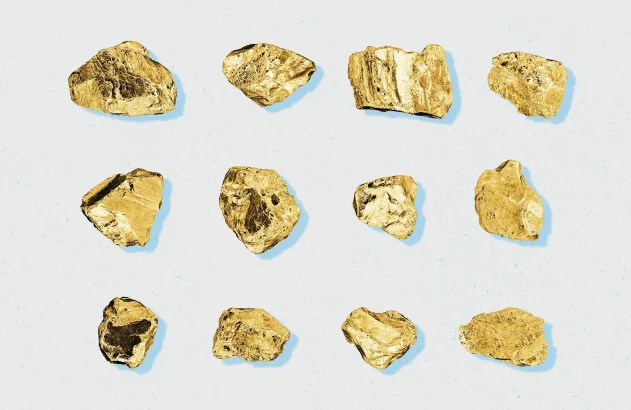 pequenas pedras de ouro