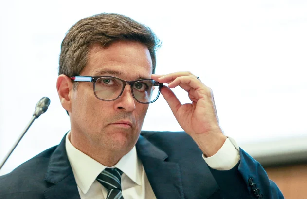 O presidente do Banco Central, Roberto Campos Neto, durante coletiva sobre a condução da política monetária Foto: Fabio Rodrigues-Pozzebom/ Agência Brasil