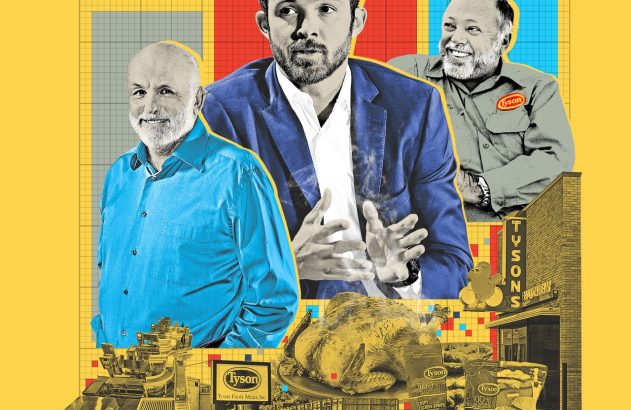 Ilustração de três homens (um central em destaque) sobre silhueta urbana e fundo amarelo.