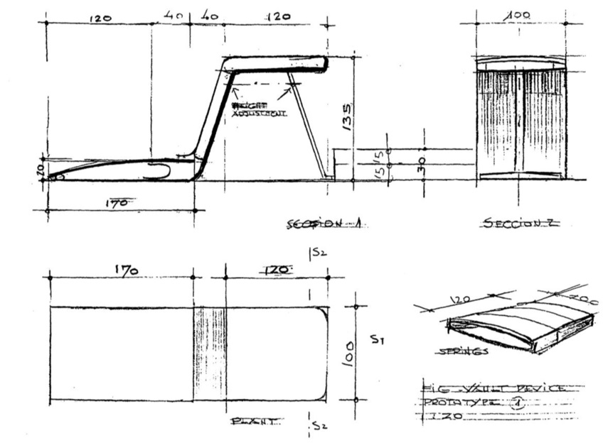 Desenho técnico de peça de concreto pré-moldado: vistas de corte, elevação, planta e 3D, com dimensões.