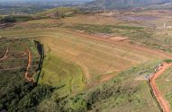 Imagem aérea da barragem Forquilha III, em Ouro Preto (MG)