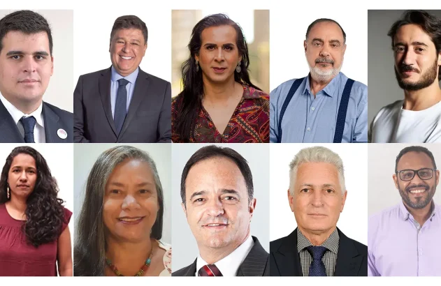 Montagem de fotos dos dez candidatos à Prefeitura de Belo Horizonte em 2024