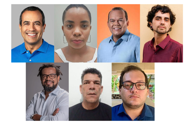 Montagem de fotos dos candidatos à Prefeitura de Salvador em 2024