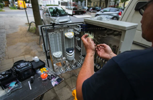 Instalação de fibra óptica