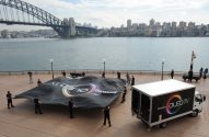 campanha de divulgação da televisão OLED da Samsung em Sydney, na Austrália