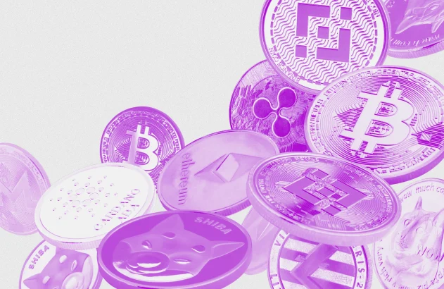 Imagem de bitcoin, criptomoedas e criptoativos.