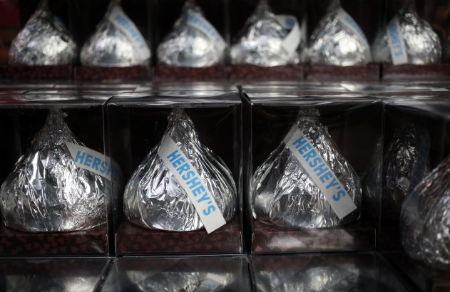 Chocolates Hershey à venda em loja da empresa na sede da Pensilvânia, nos EUA
