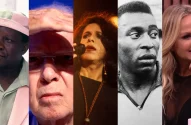 Montagem com retratos (da esquerda para a direita): o humorista Mussum, o ex-técnico da seleção Zagallo, a cantora Gal Costa, o jogador Pelé e a apresentadora Eliana