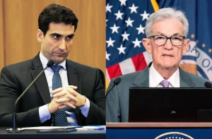 Gabriel Galípolo, presidente do Banco Central do Brasil, e Jerome Powell, presidente do Federal Reserve, dos EUA