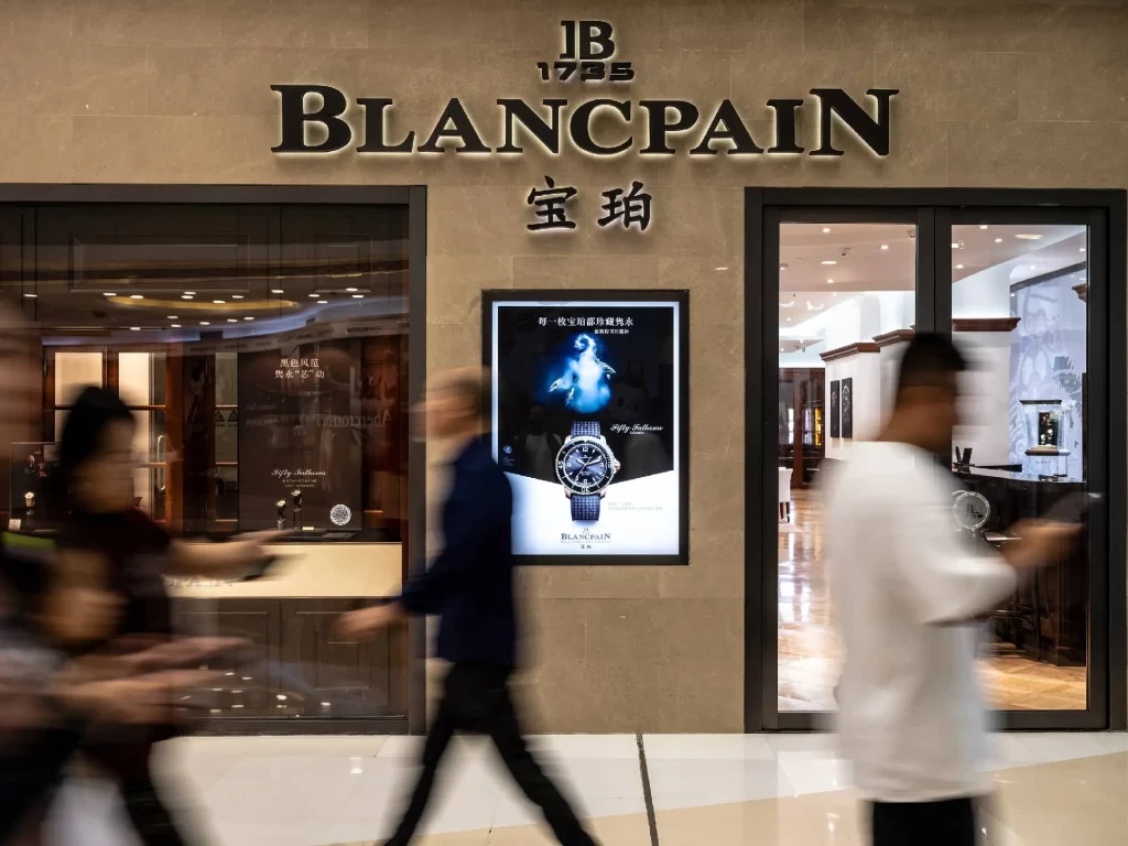 Loja da Blancpain, empresa do Swatch Group, em Pequim, na China 