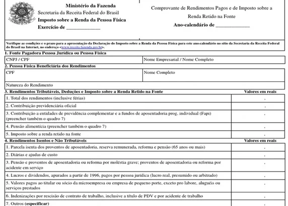 Informe de Rendimentos do Imposto de Renda