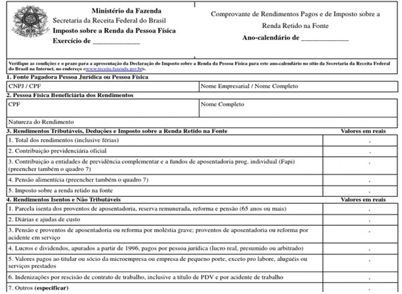 Informe de Rendimentos do Imposto de Renda