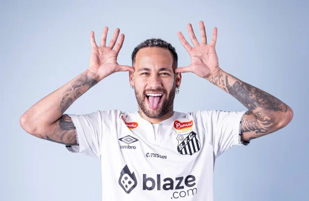 Neymar Jr, em sua apresentação no Santos Futebol Clube