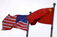 Bandeiras de EUA e China