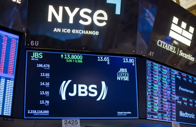 JBS em negociação na NYSE, a Bolsa de Nova York