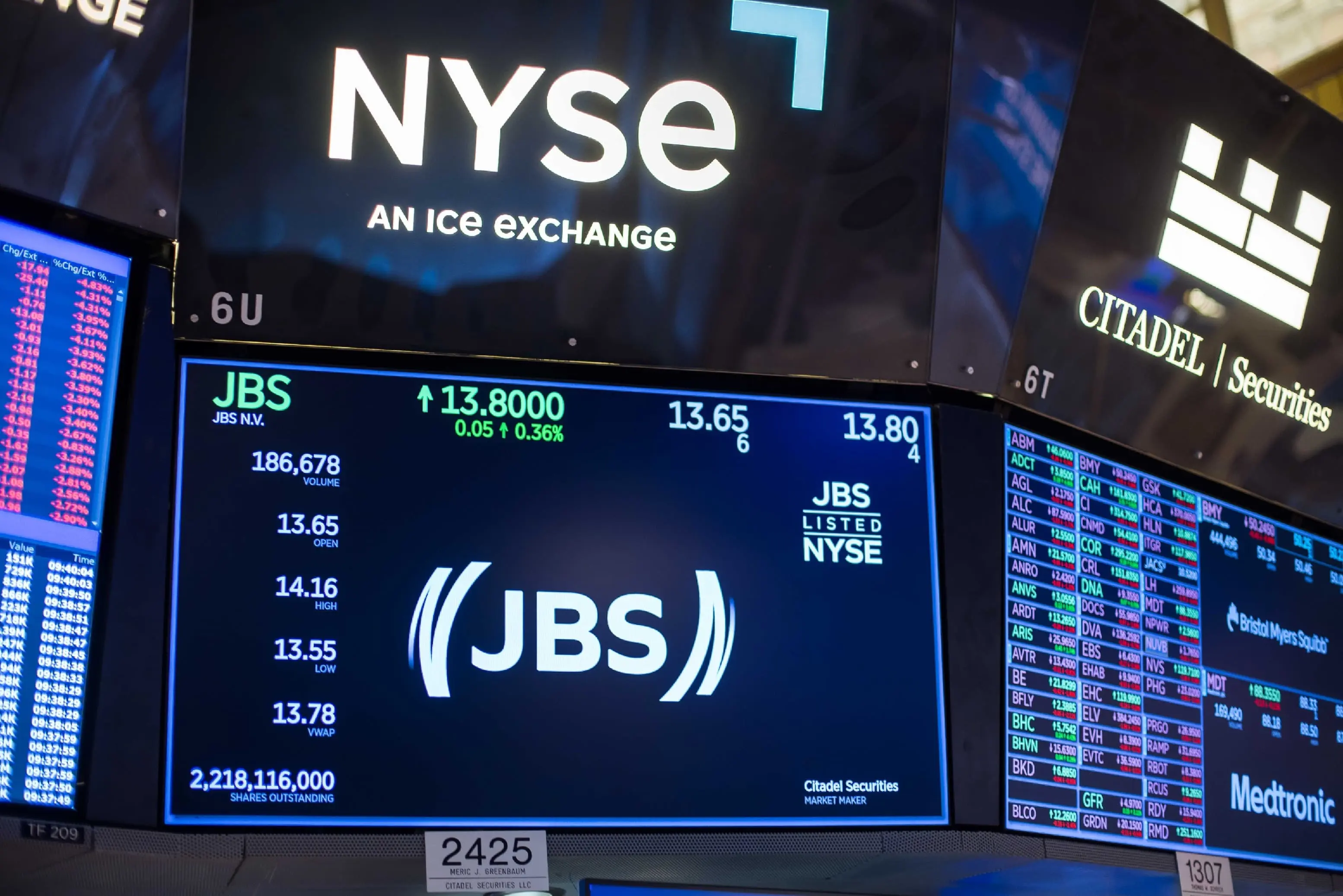 JBS em negociação na NYSE, a Bolsa de Nova York