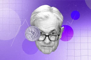 ilustração de Jerome Powell, presidente do Federal Reserve