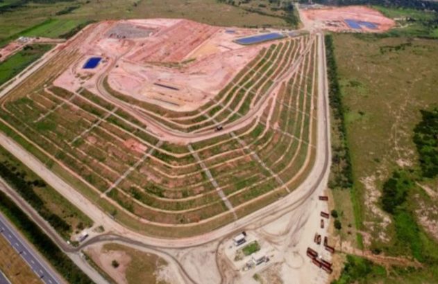Foto aérea mostra instalações do Ciclus Ambiental, maior aterro sanitário do país
