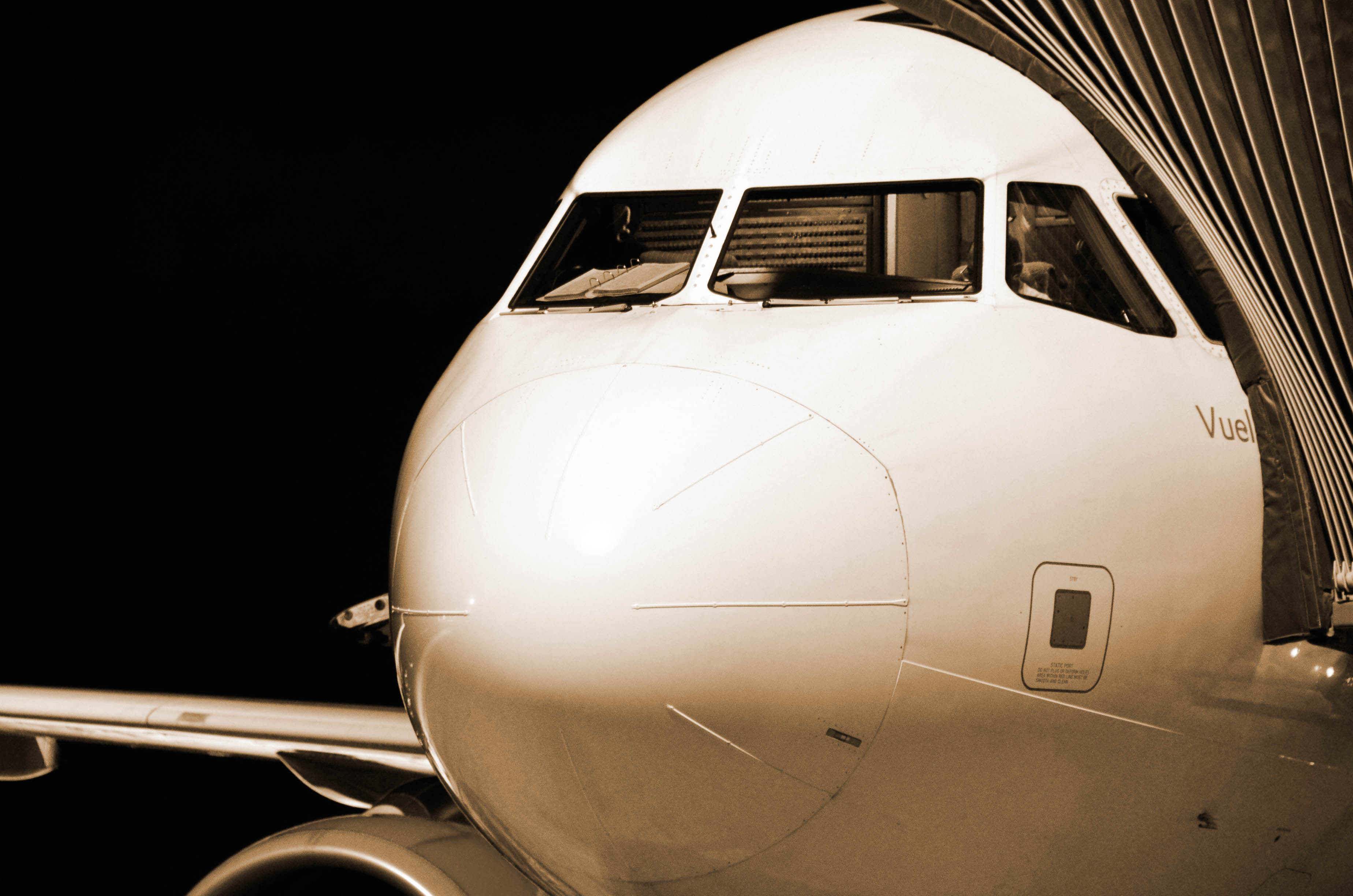 the front of an airplane