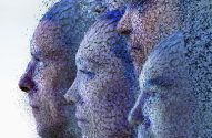 Rostos de perfil como se fossem robôs de inteligência artificial