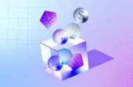 a cube with coins and dollar signs
