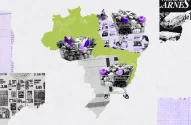 Ilustração do mapa do Brasil com temática de supermercado