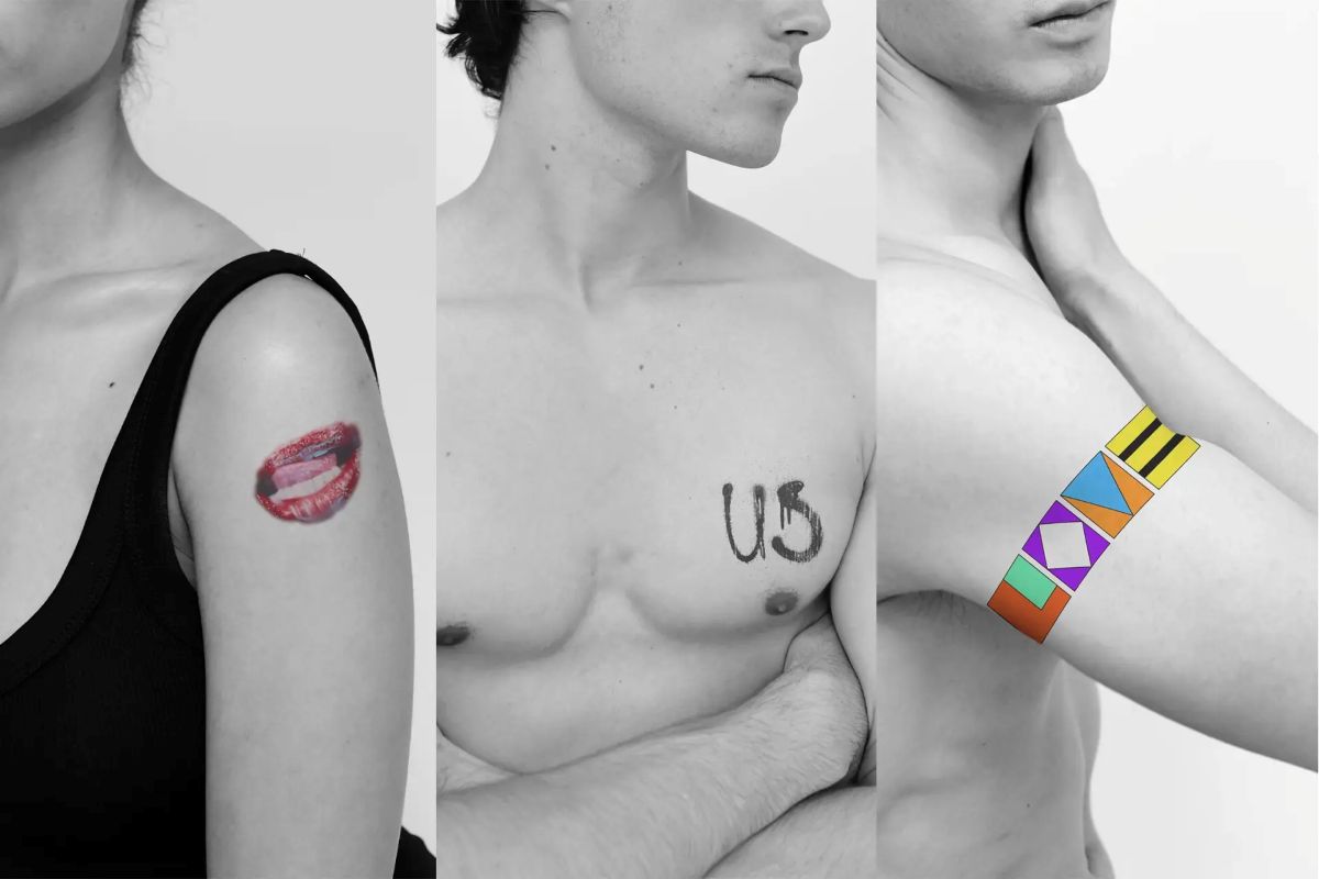Três pessoas mostram suas tatuagens