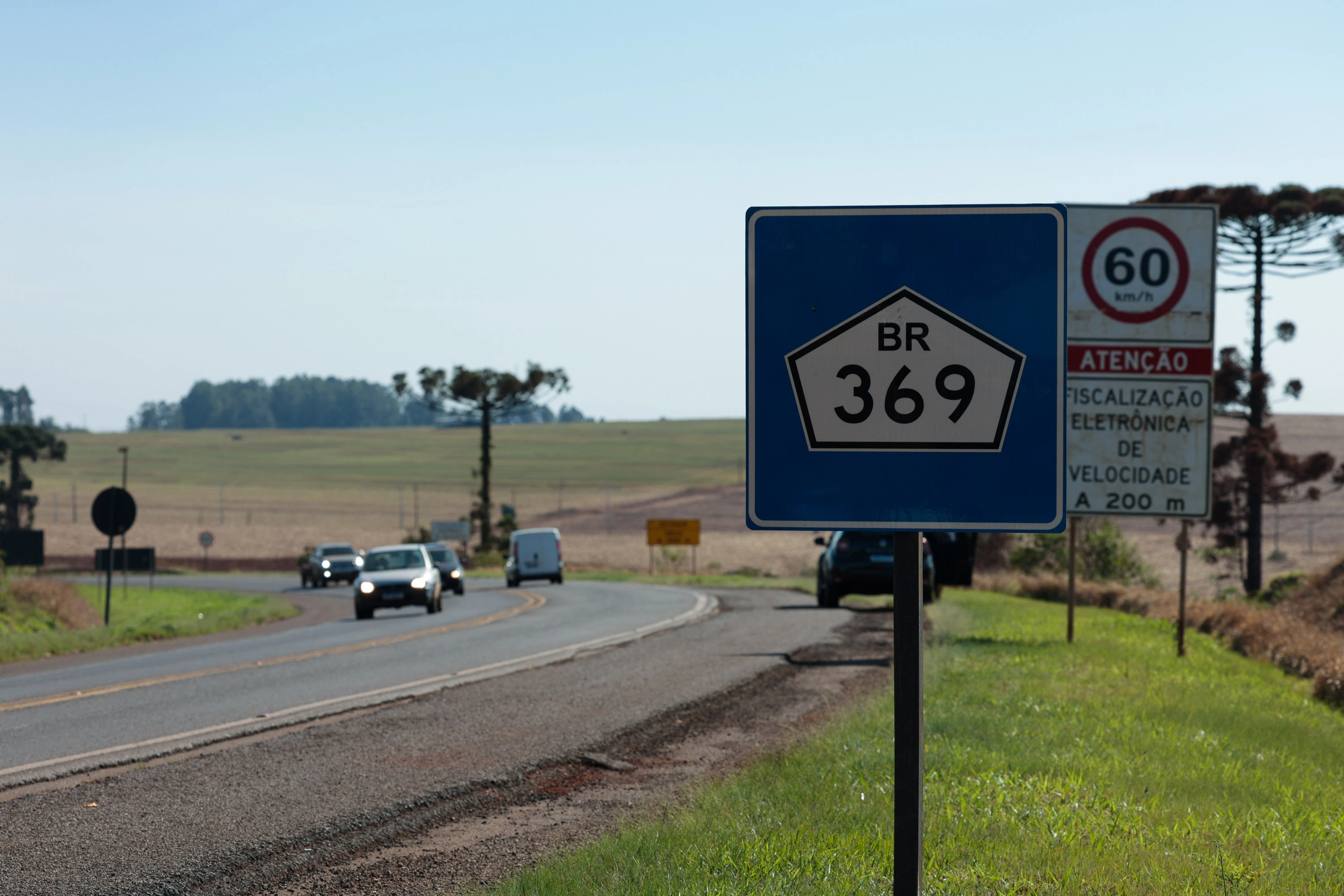 Trecho da BR-369, entre Cascavel e Campo Mourao que esta incluido no Lote 5 de concessão dos novos pedagios. Foto: Geraldo Bubniak/AEN