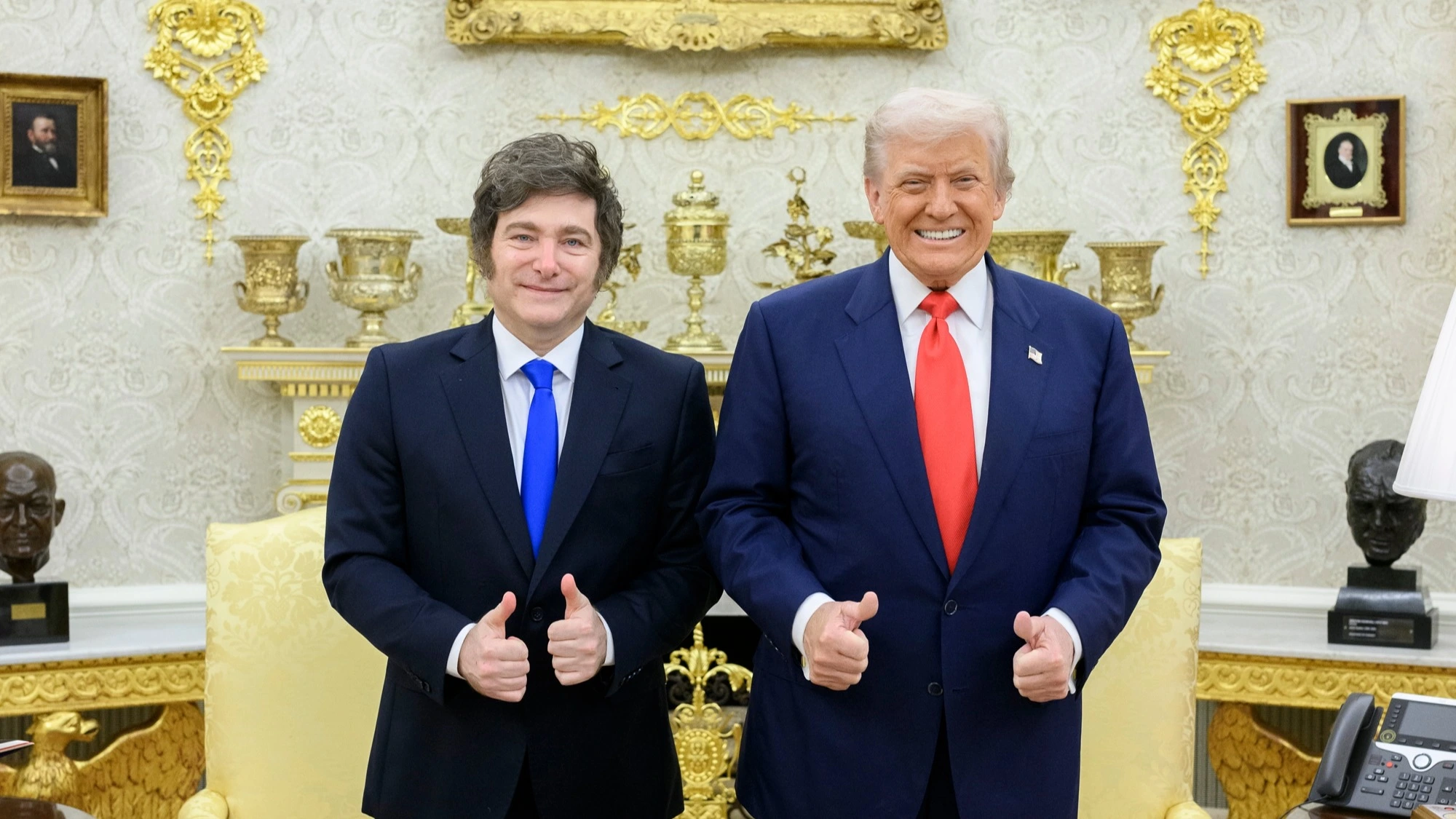 Donald Trump e Javier Milei se reuniram na Casa Branca