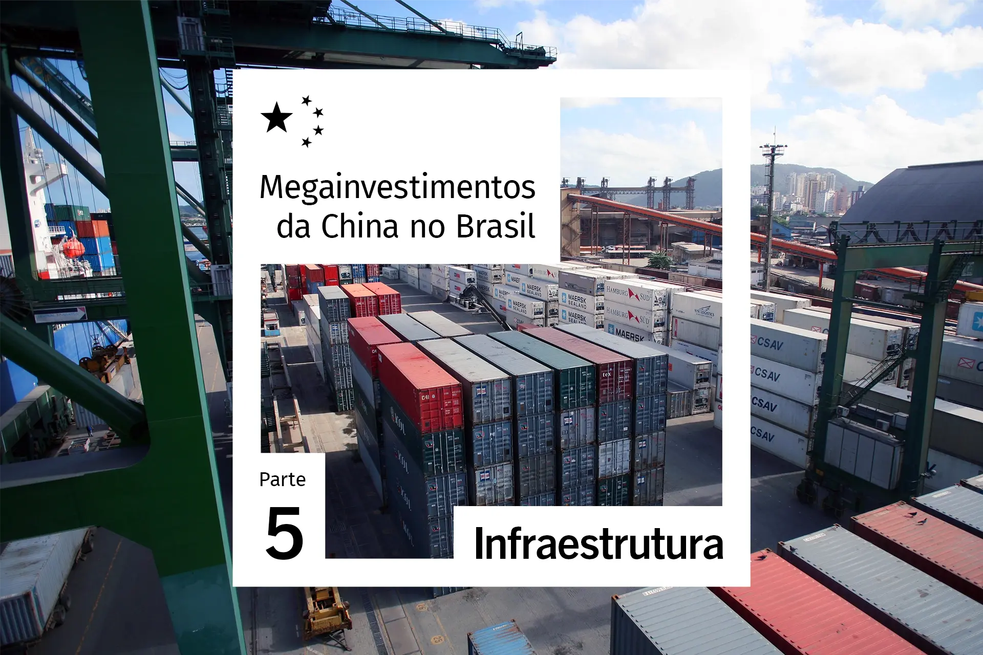 Contêineres num porto