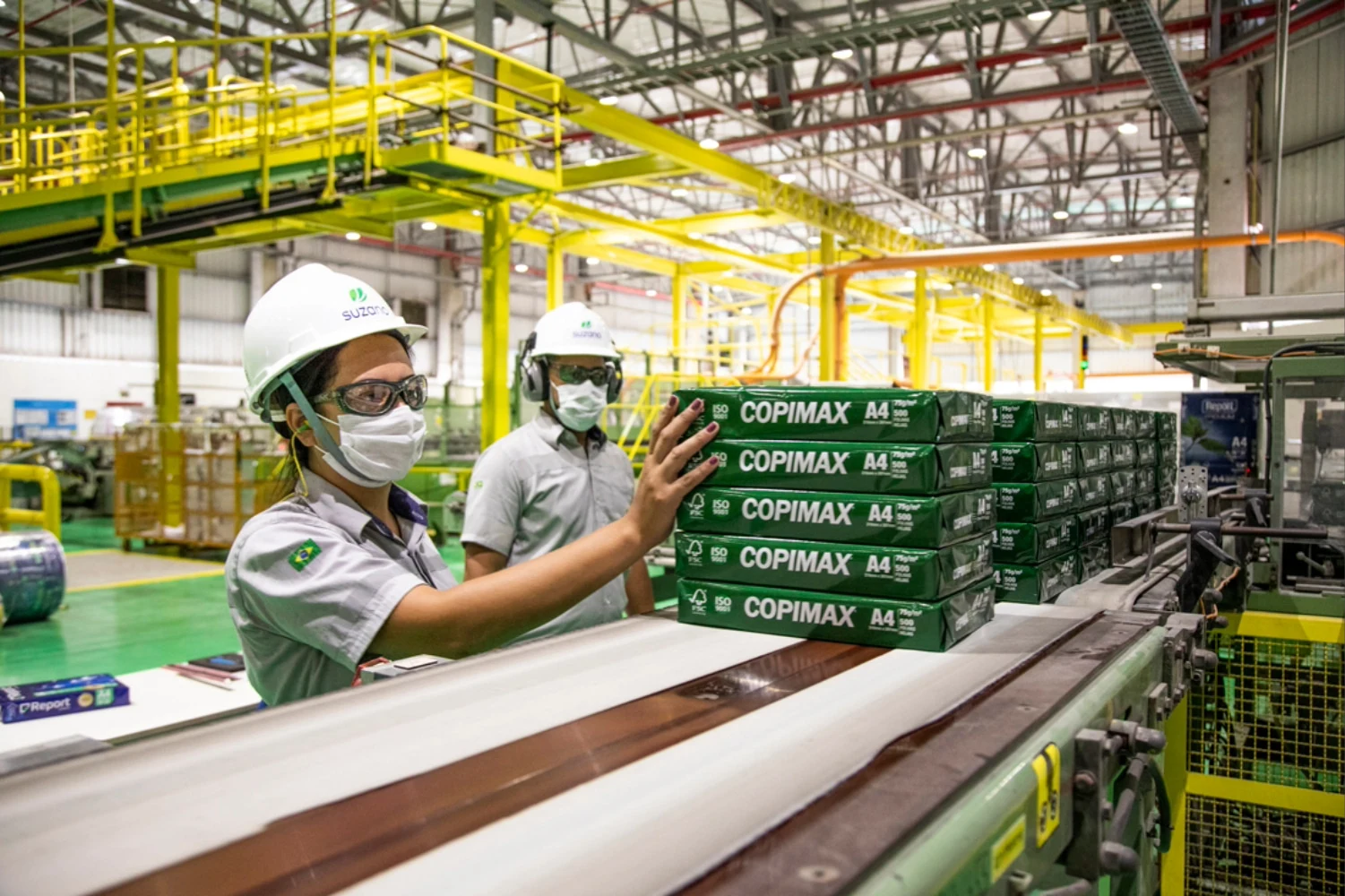 Linha de produção da Suzano