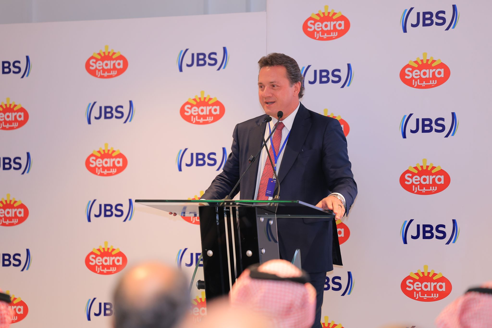 Wesley Batista, da JBS, no evento que inaugurou a nova área de produção da Seara na Arábia Saudita