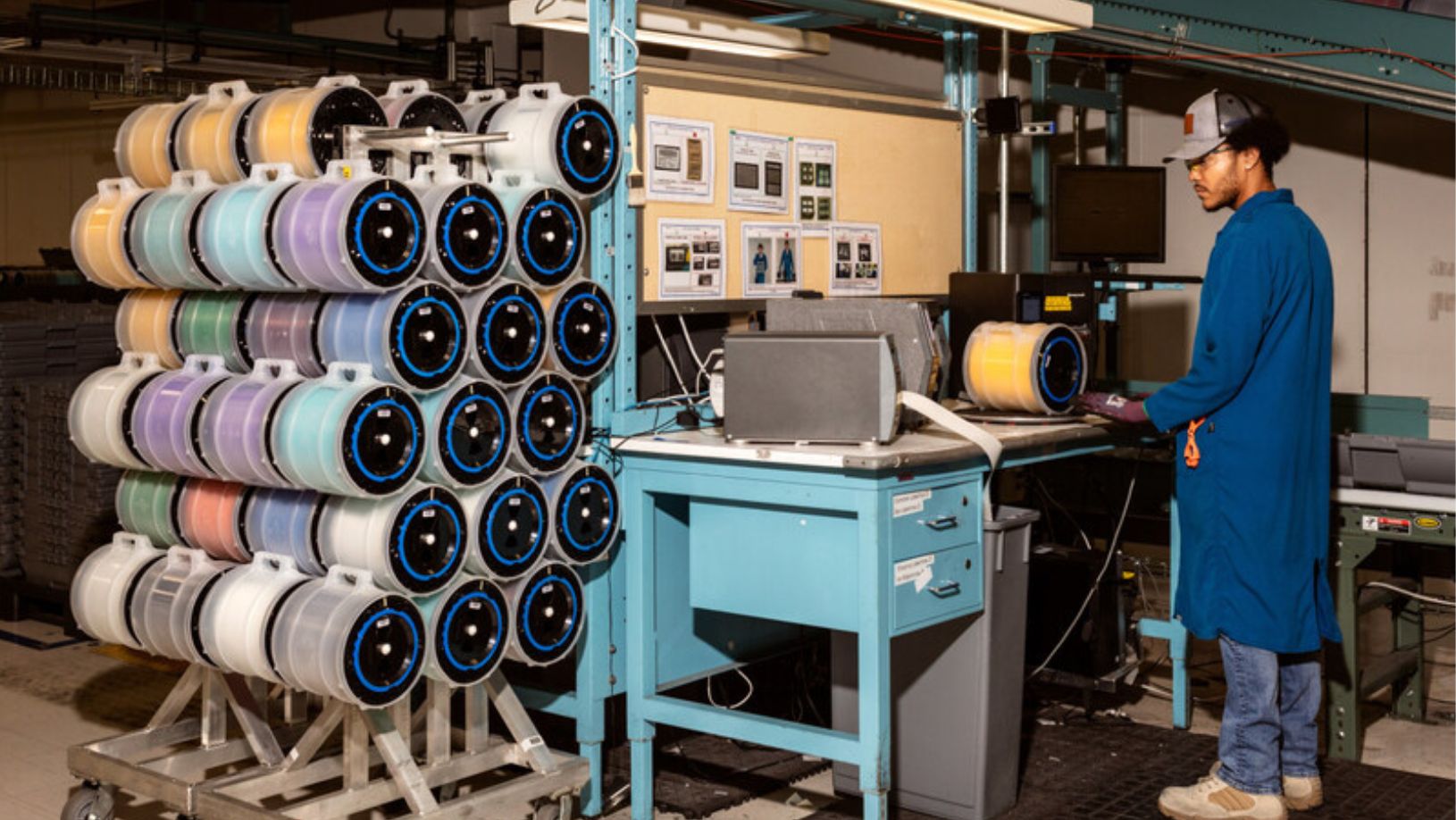 Fábrica da Corning, que produz bulbos de vidro. (Fotografia e vídeo de Jeremy M. Lange para o WSJ)