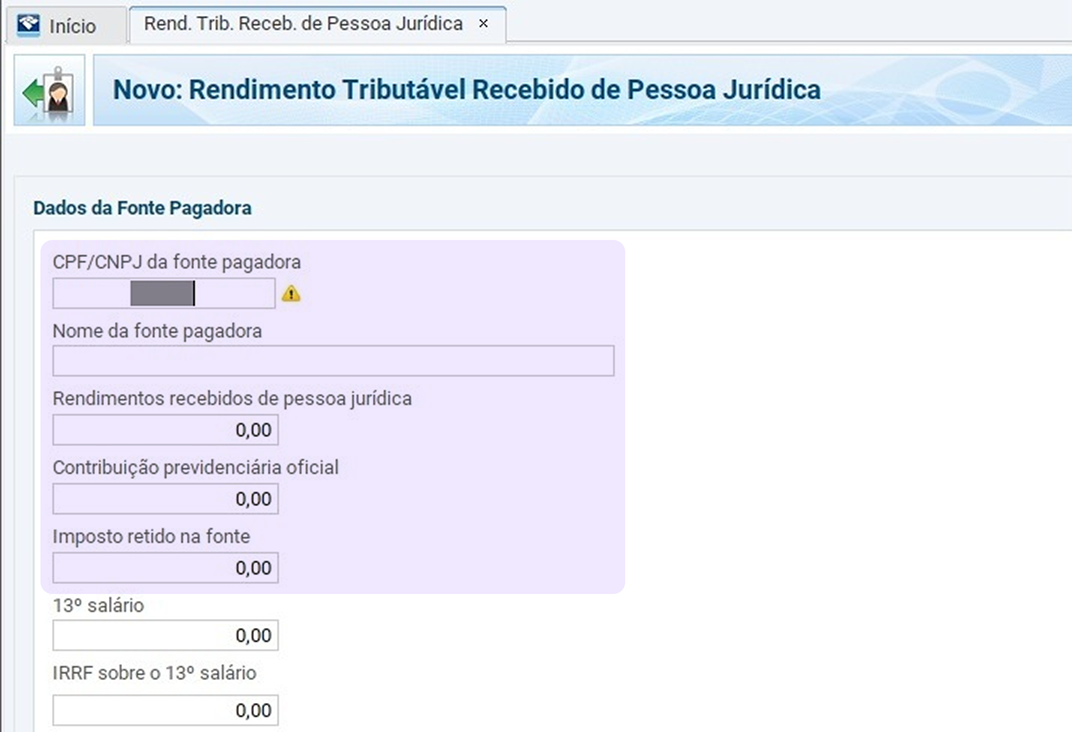 Tela do Programa Gerador da Declaração de Imposto de Renda Pessoa Física 2026 (Fonte: Receita Federal)