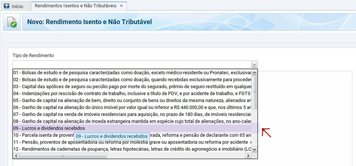 Tela do Programa Gerador da Declaração de Imposto de Renda Pessoa Física 2026 (Fonte: Receita Federal)