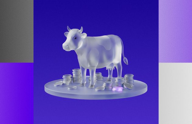 Ilustração para reportagem da série Estratégias para Viver de Renda. Imagem de "vaca leiteira", como costumam ser chamadas as empresas que pagam dividendos altos