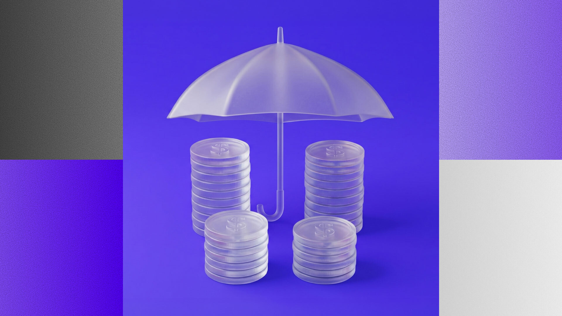 Viver de renda: guarda-chuva protegendo moedas, em alusão aos cuidados para proteger os investimentos